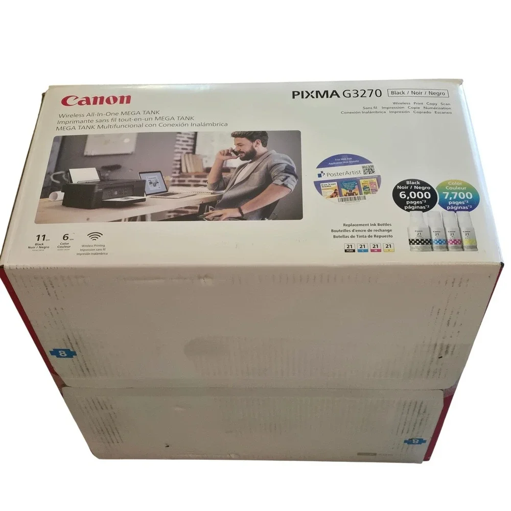 Canon PIXMA G3270 Wireless All-in-One MegaTank Printer Black 5805C002